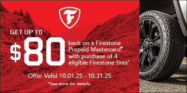 Get $80 on Firestone Tires