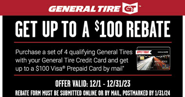 Up to $100 Rebate on General Tires