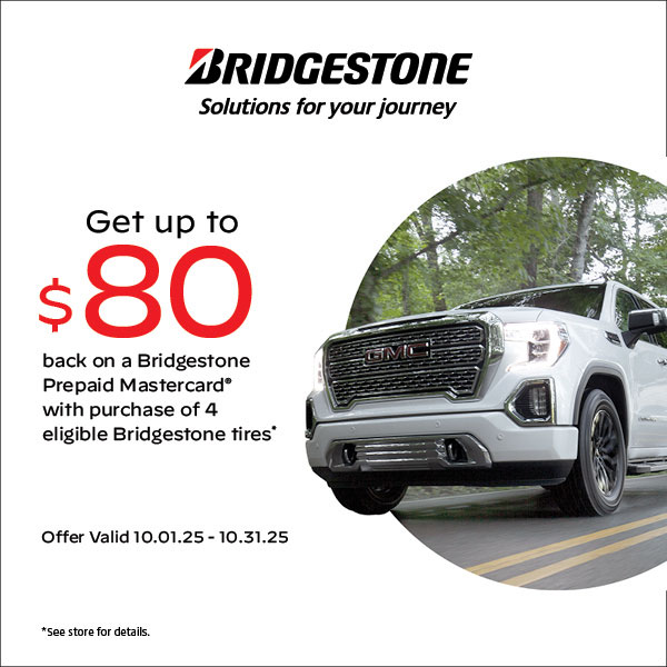 Get $80 on Bridgestone Tires